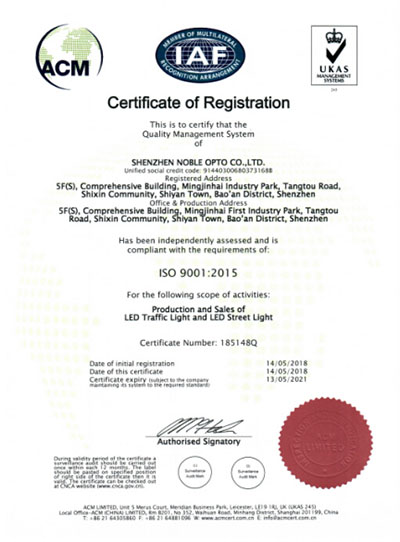 ISO9001:2015 certificate