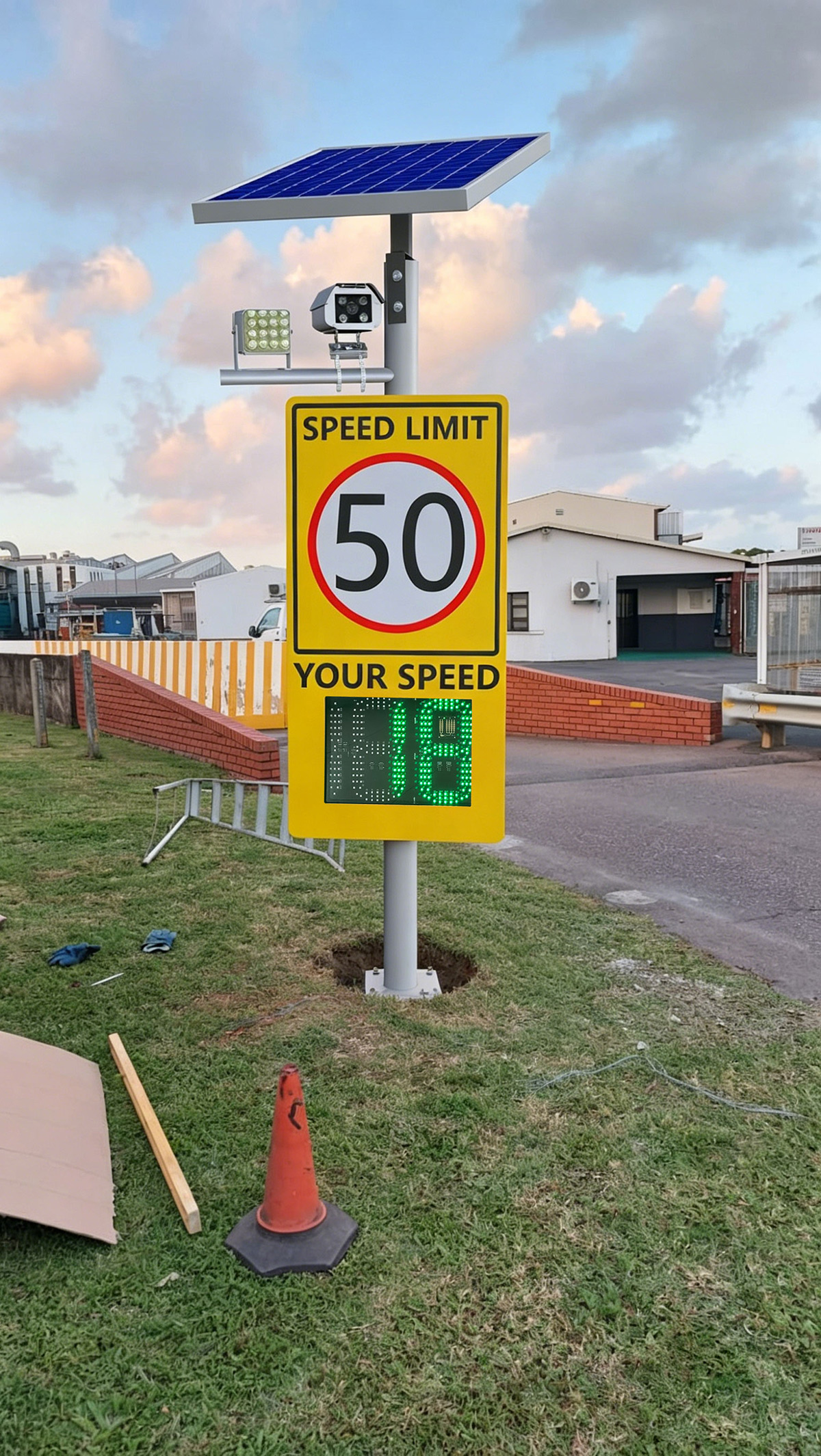 solar 2 and half radar speed limit sign project