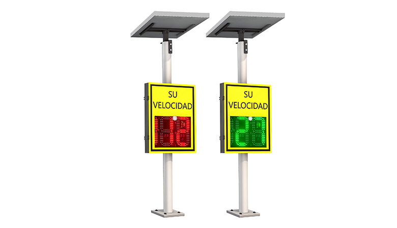 2 and half digit radar speed sign with white flashing light