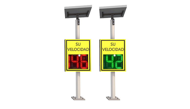 2 and half digit radar speed sign with white flashing light