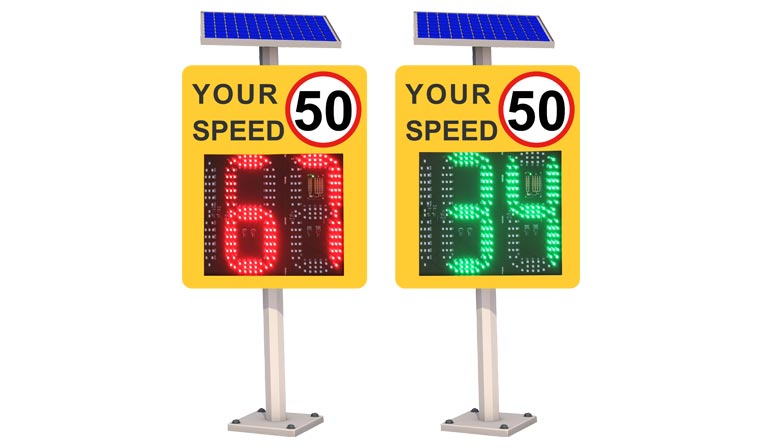 2 and half digit radar speed limit sign
