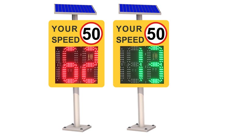 2 and half digit radar speed limit sign