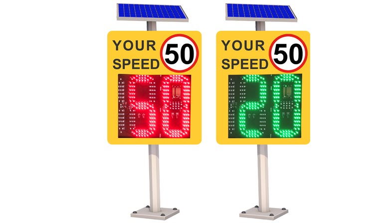 2 and half digit radar speed limit sign
