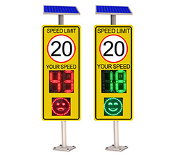 2 digit and smile face 2 color radar speed limit sign