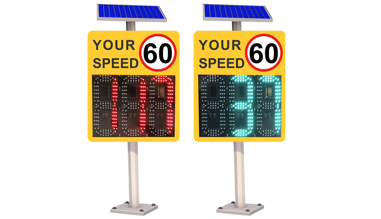 2 and half digit radar speed limit sign