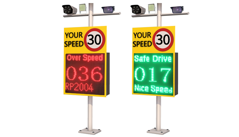 4 line display vehicle radar speed sign