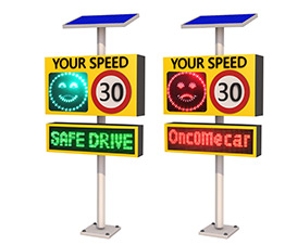 Face light with 1 line display radar speed limit sign