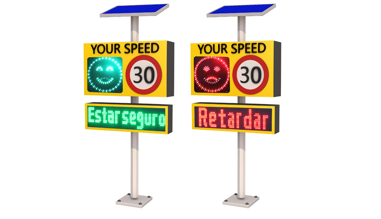 Happy/Sad Face Radar Speed limit sign