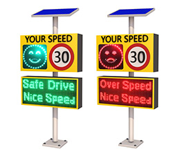 Face light with 2 line display radar speed limit sign
