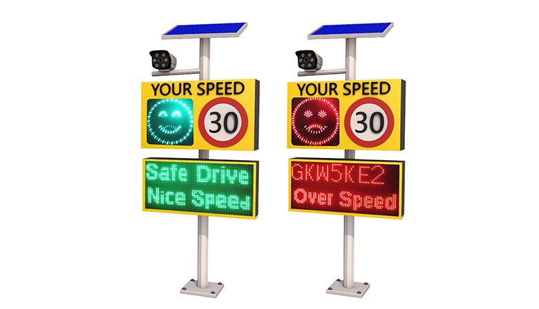 Face light radar speed limit sign