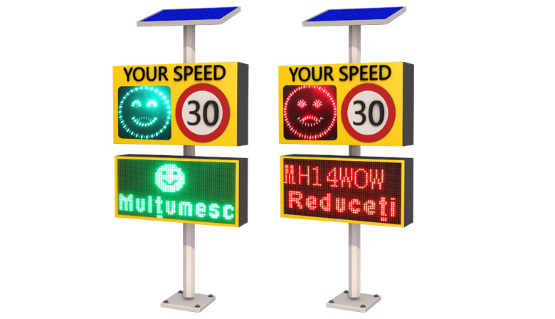 Happy/Sad Face Radar Speed limit sign