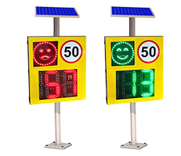 solar 2 and half digit and face light radar speed limit sign